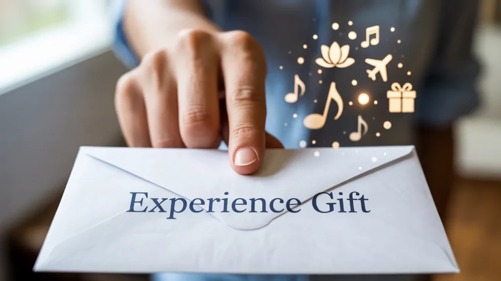 Experience gift ideas such as concert tickets, spa vouchers, travel experiences, and subscription services.