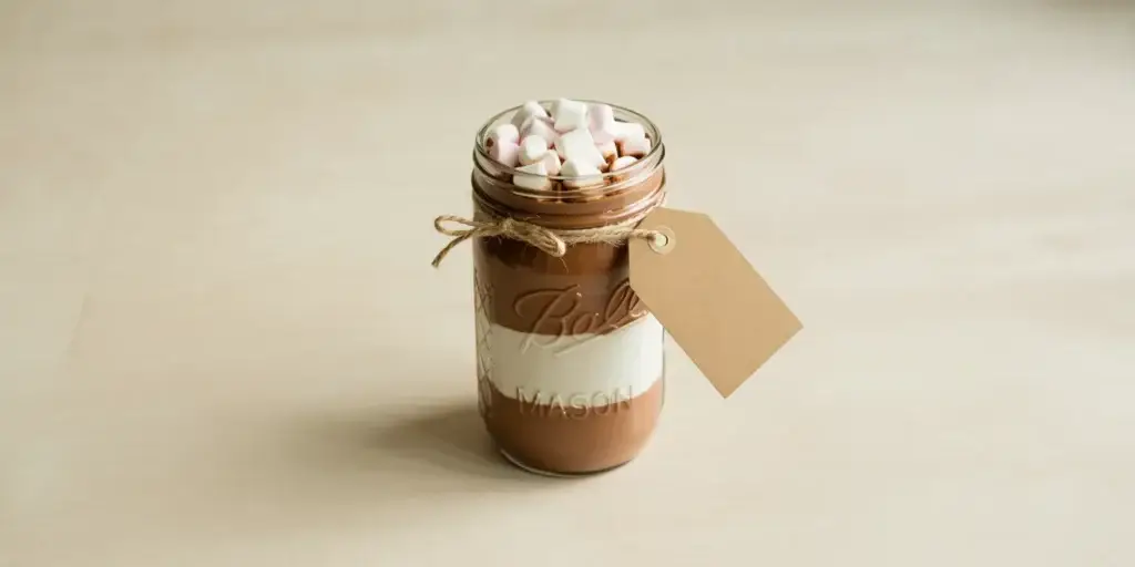 10-minute layered hot cocoa mix in a jar – easy DIY Thanksgiving hostess gift that looks gourmet

