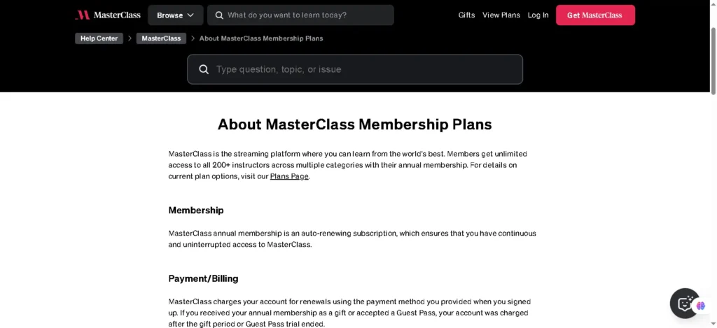 Masterclass Annual Membership